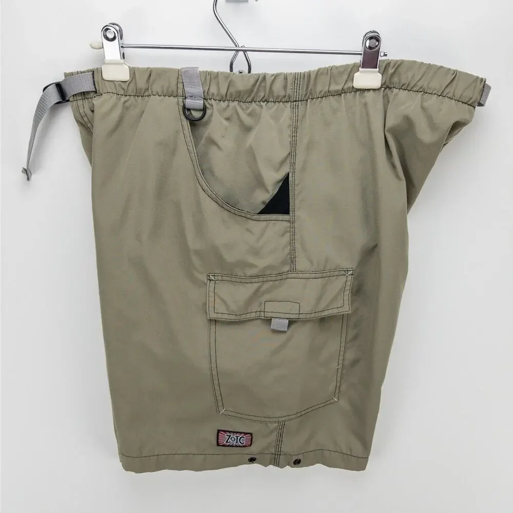 Zoic Men's 2XL Mountain Bike Cargo Shorts Ripstop Nylon Elastic Waist Beige